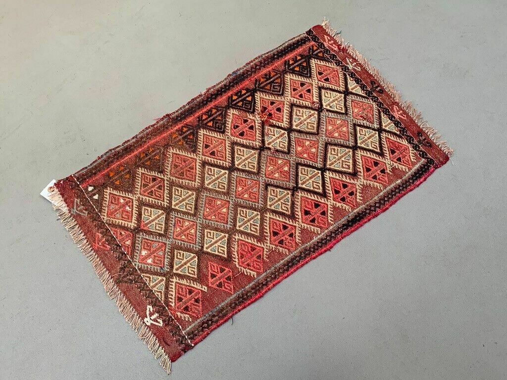 Vintage Turkish Mini Kilim 76x44 Cm Wool Small Kelim Runner, Shabby Chic photo for sale