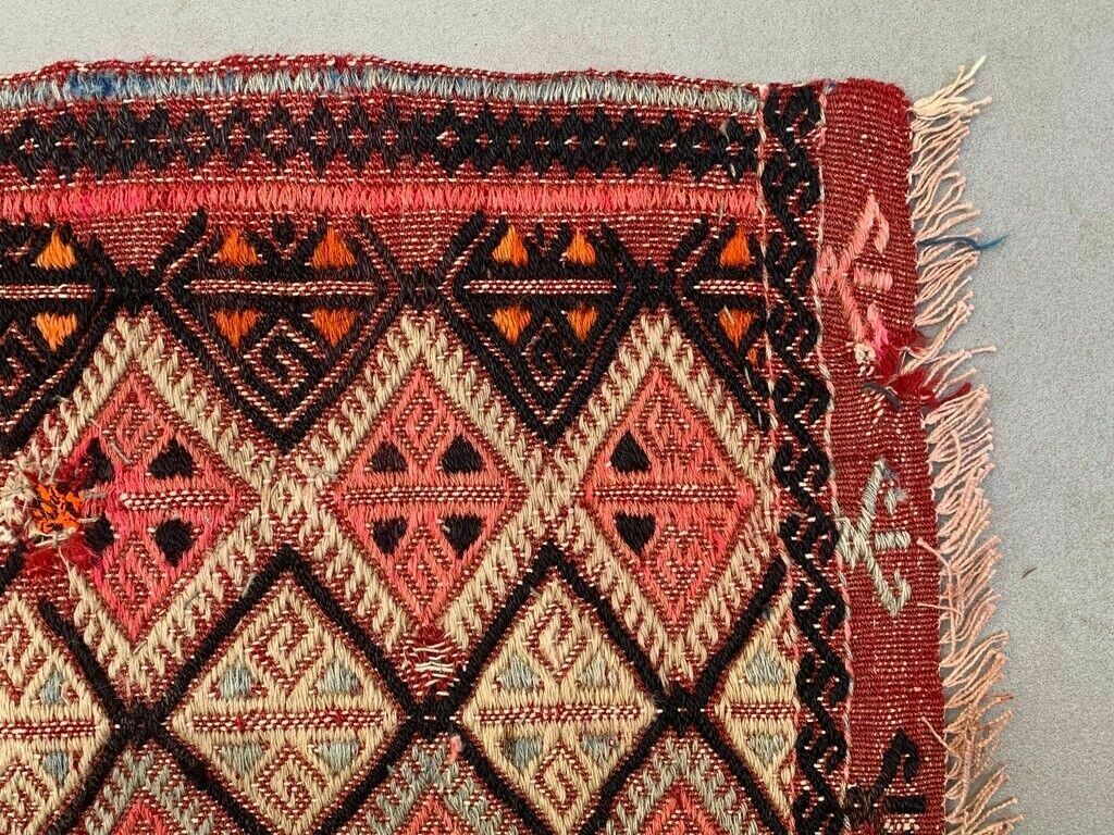 Vintage Turkish Mini Kilim 76x44 Cm Wool Small Kelim Runner, Shabby Chic photo vinterior