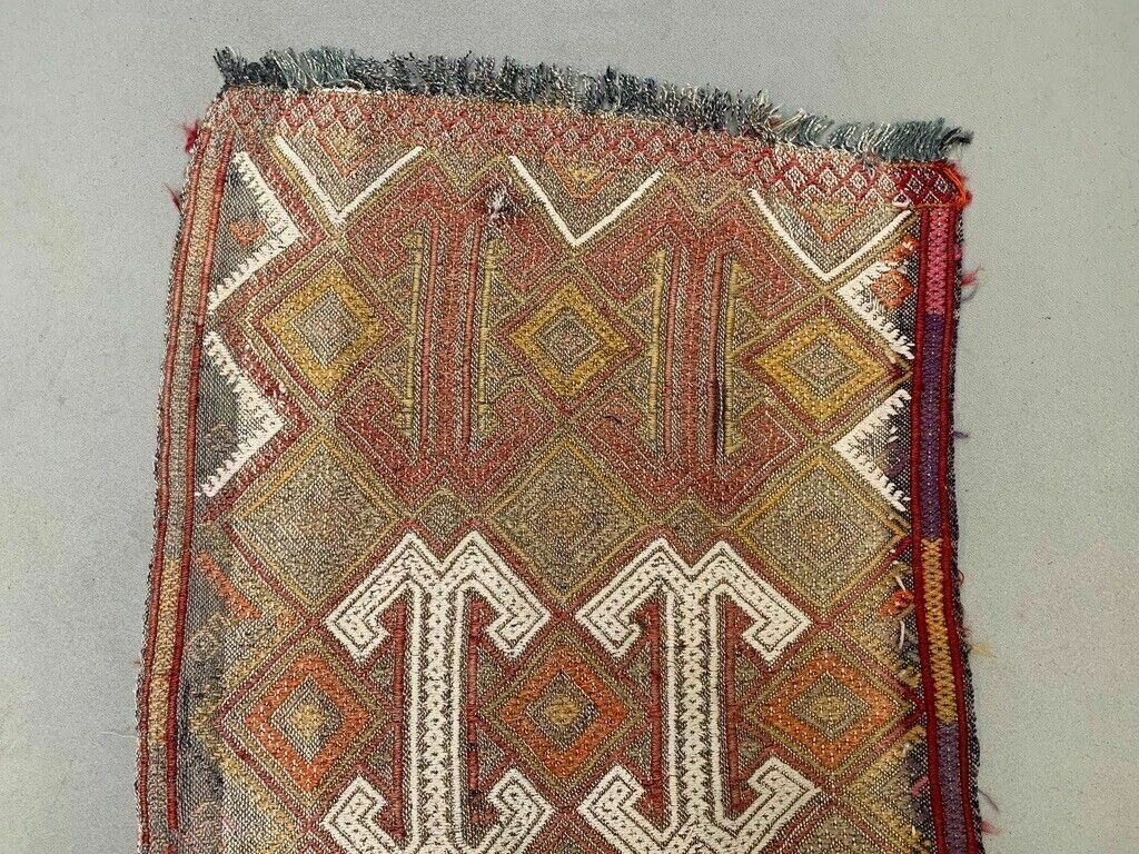 Vintage Turkish Mini Kilim 79x51 Cm Wool Small Kelim Runner, Shabby Chic photo 165.0