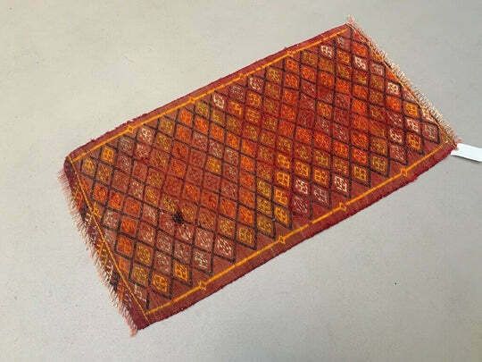 Vintage Turkish Mini Kilim 99x52 Cm Wool Small Kelim Runner, Shabby Chic photo for sale