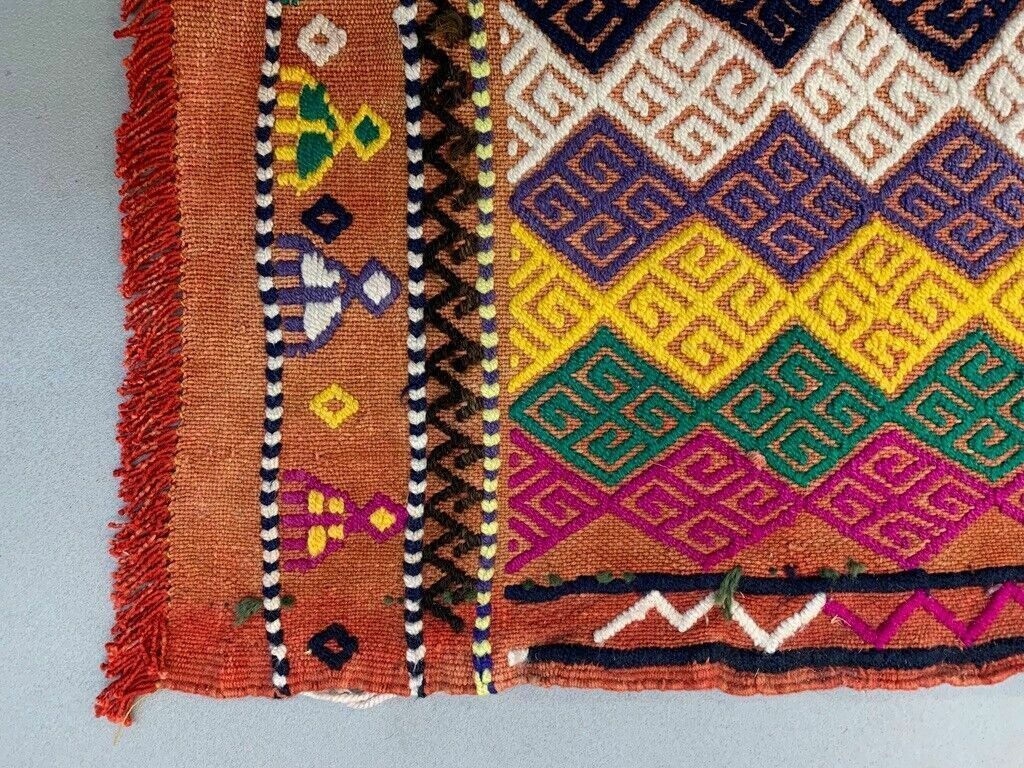 Vintage Turkish Mini Kilim 96x59 Cm Wool Small Kelim Runner, Shabby Chic photo vinterior
