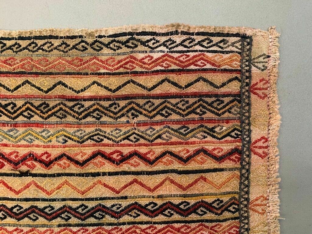 Vintage Turkish Mini Kilim 72x45 Cm Wool Small Kelim Runner, Shabby Chic photo vinterior