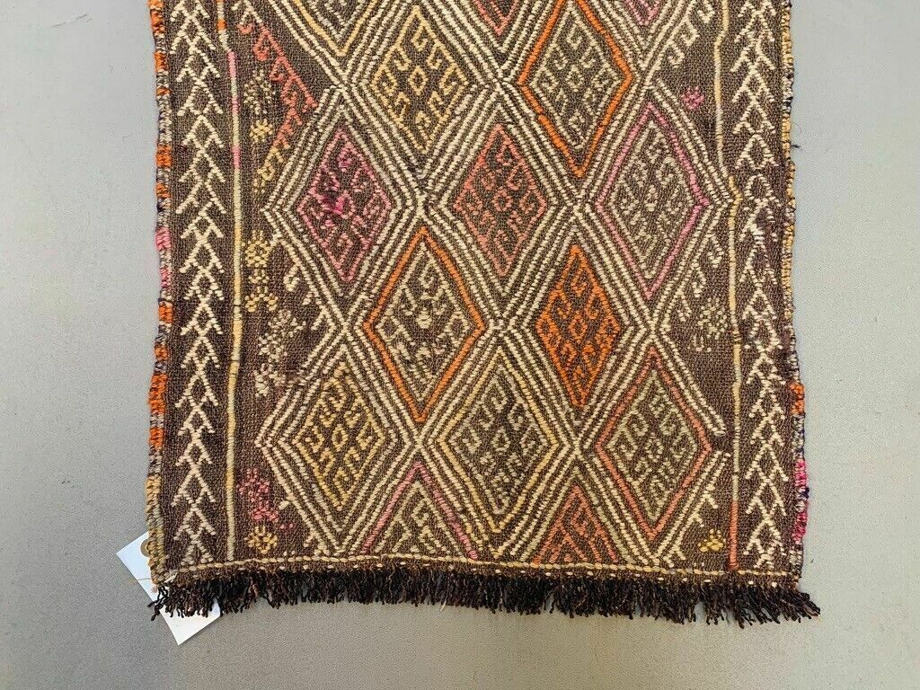 Vintage Turkish Mini Kilim 75x51 Cm Wool Small Kelim Runner, Shabby Chic photo Textiles