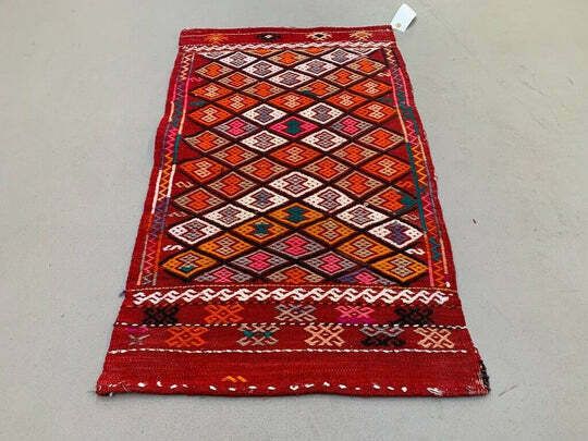 Vintage Turkish Mini Kilim 83x49 Cm Wool Small Kelim Runner, Shabby Chic photo furniture