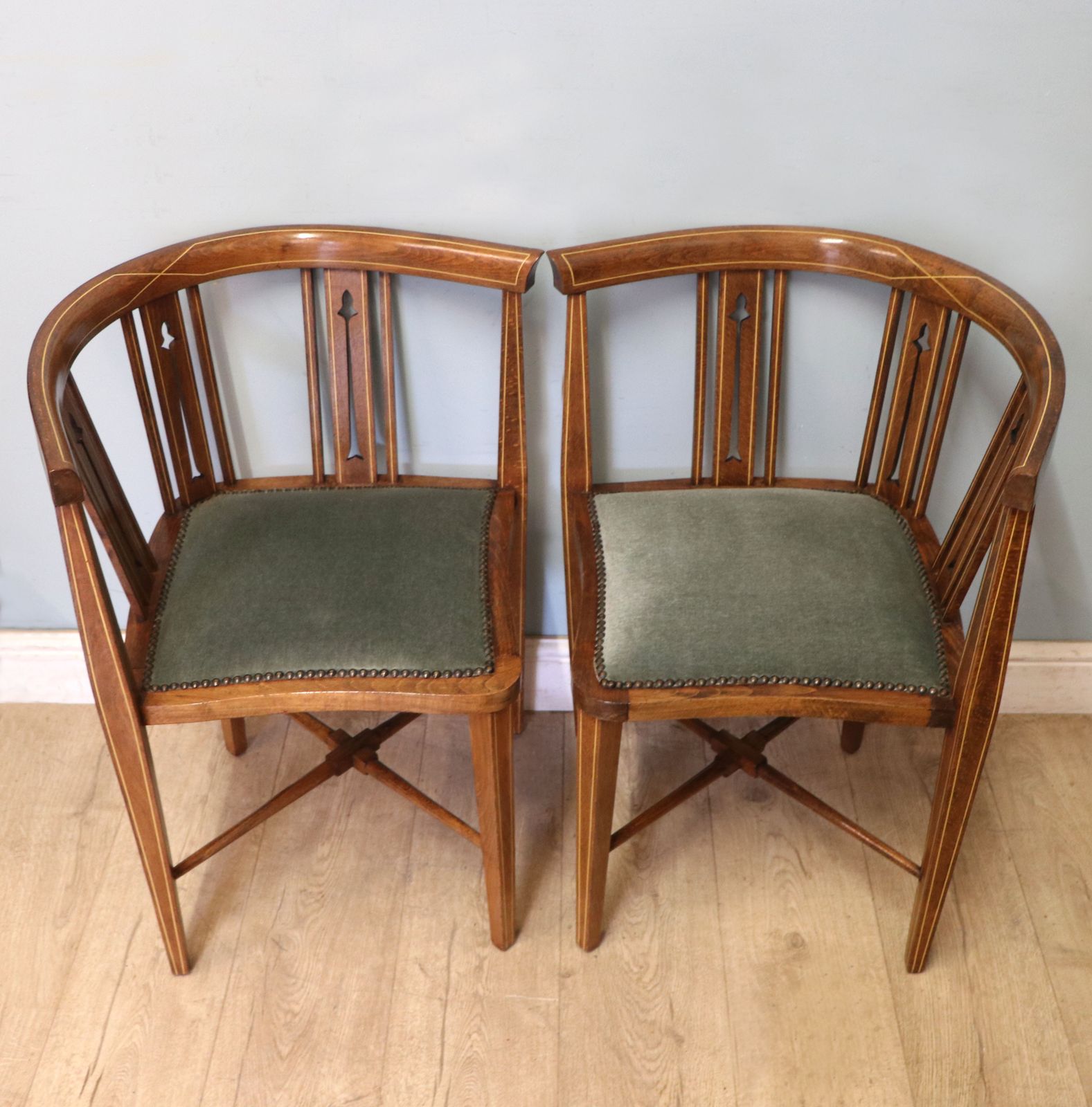 A Fantastic & Very Rare Pair Of Corner Chairs. photo for sale