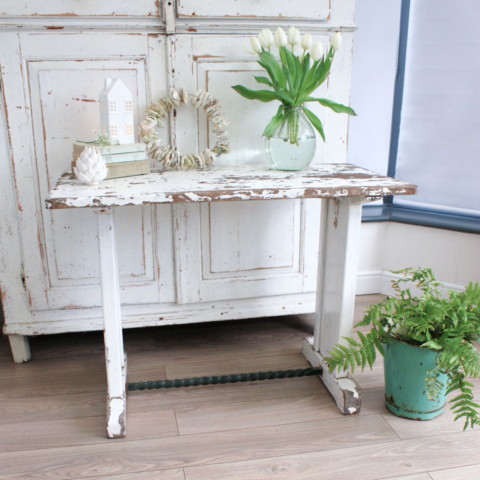 White French Vintage Solid Wood Table photo for sale