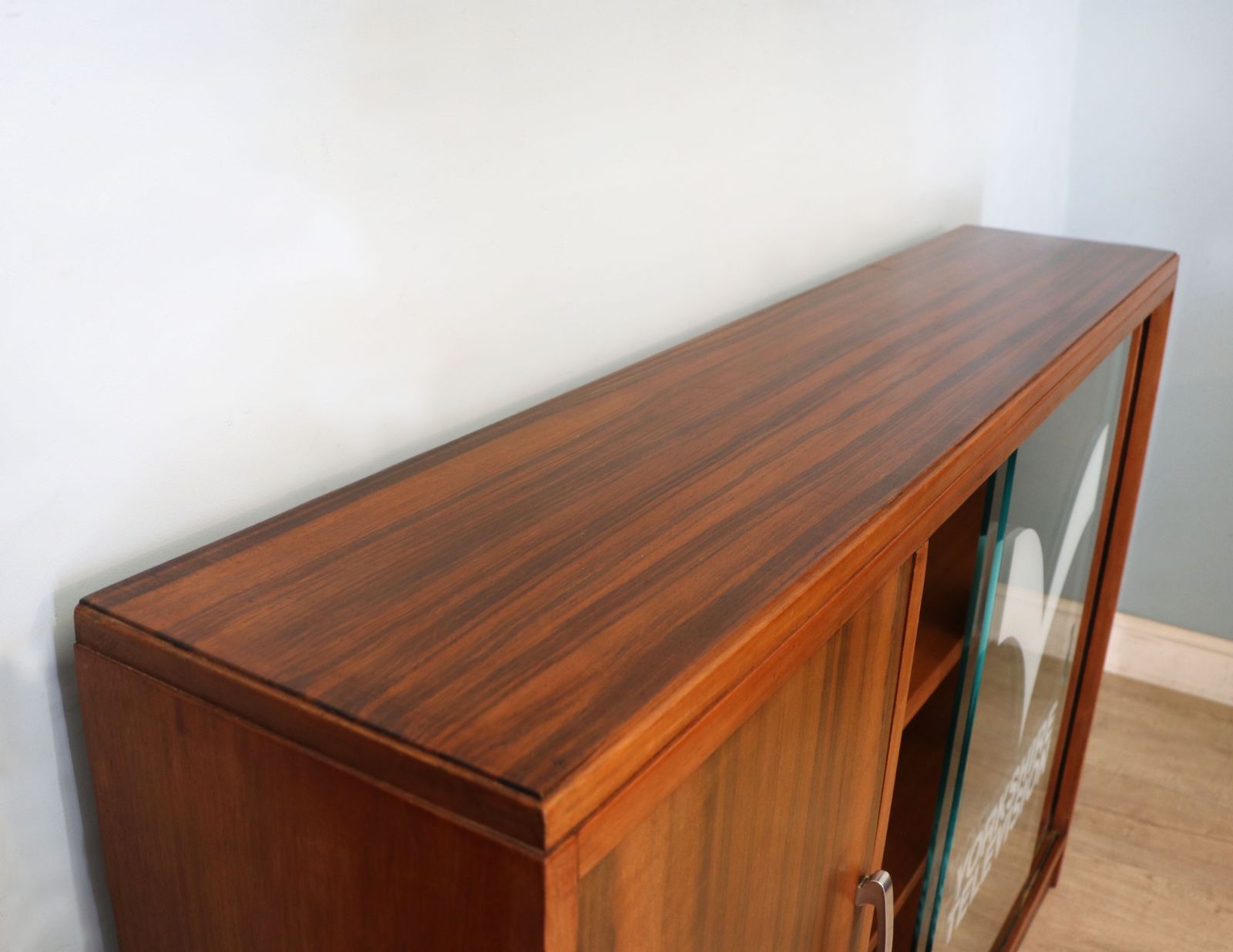 photo furniture A  Mid Century Retro Style Display Cabinet By Cresta, Sign Written Yorkshire Television.