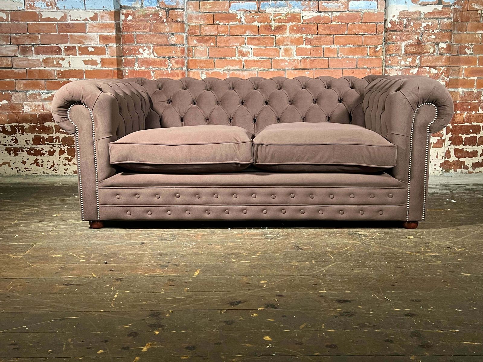 Oversized Prince Of Wales Chesterfield In Vegan Suede