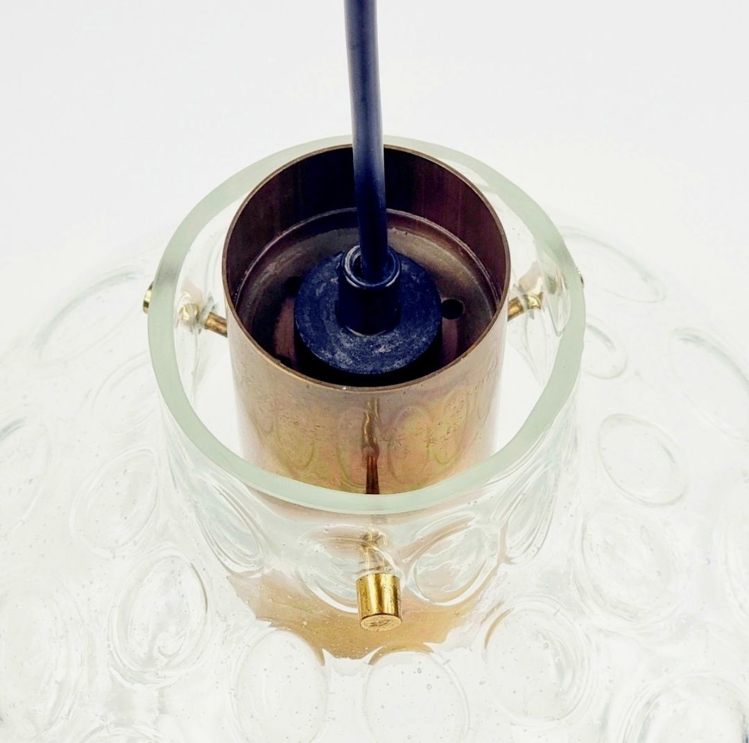 photo for sale Mid Century Bubble Glass & Messing Hanglamp Van Helena Tynell Voor Limburg, Duitsland, Jaren 1960