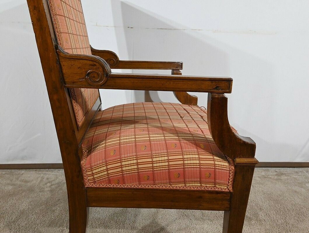 Solid Mahogany Armchair, Directoire Period – Early 19th Century photo vintage