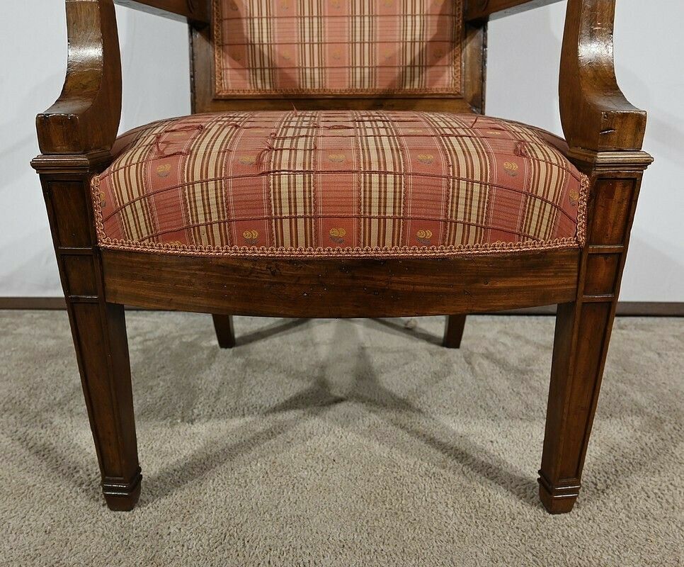 Furniture Solid Mahogany Armchair, Directoire Period – Early 19th Century photo