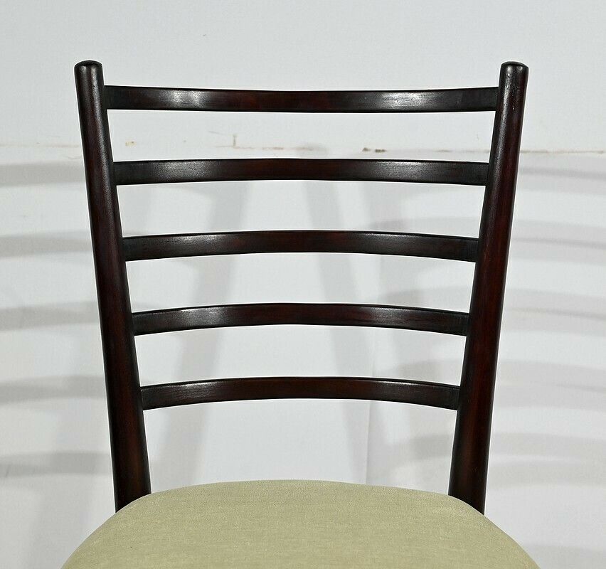 Suite Of 4 Scandinavian Chairs In Stained Wood – 1960 photo vinterior