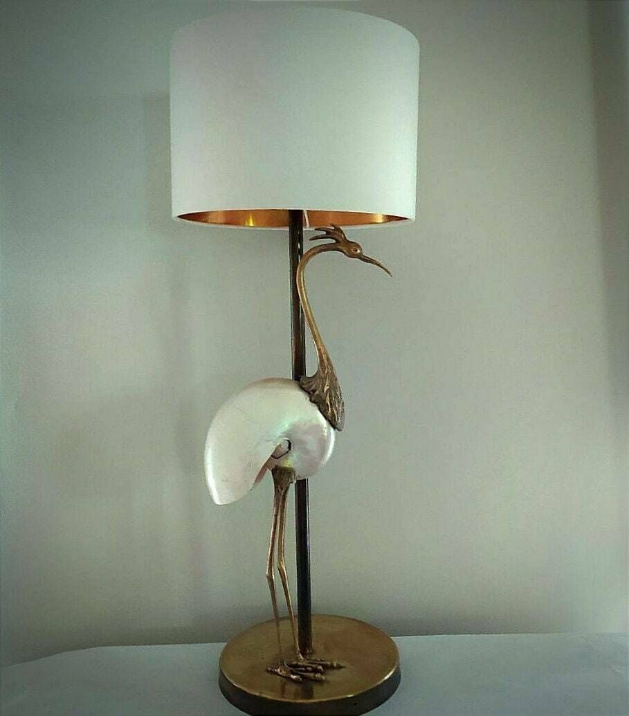 Nautilus Seashell Table Lamp., Modernist photo 1250.0