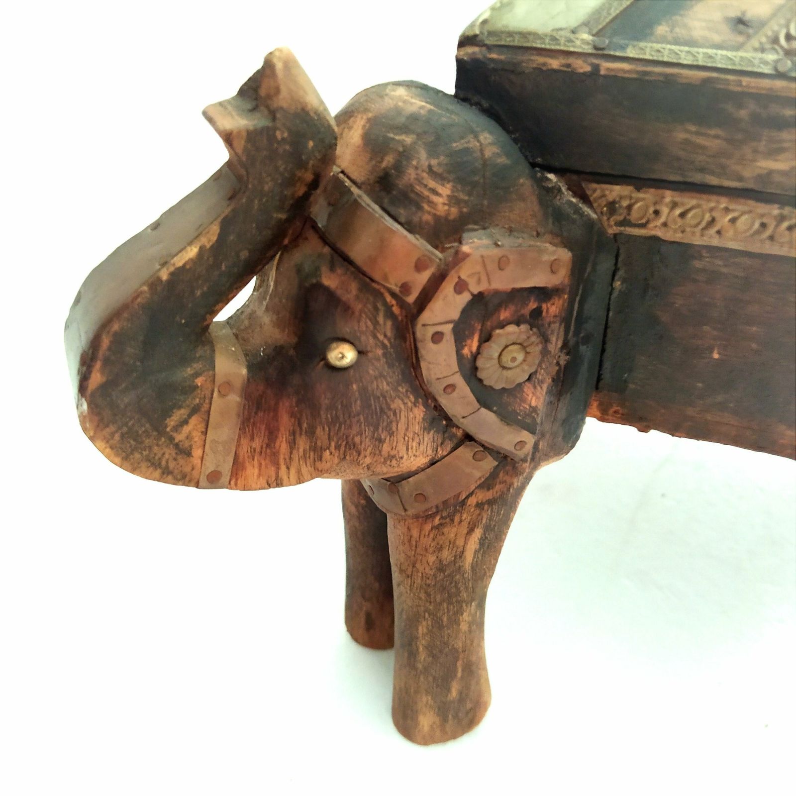 Vintage Carved Wood Jewelry Box,Made In India photo furniture