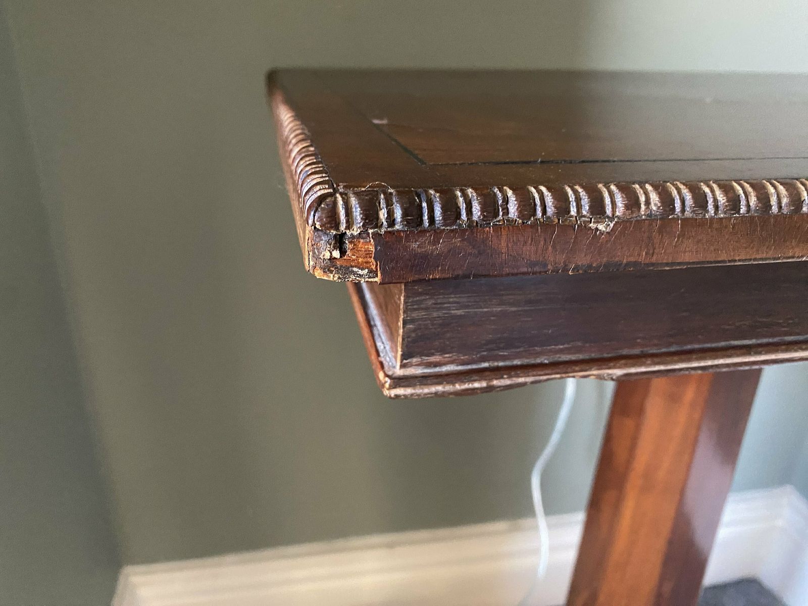 Antique Arts And Crafts Mahogany Side Table Wine Table With Detailed Table Top & Pedestal Base photo for sale