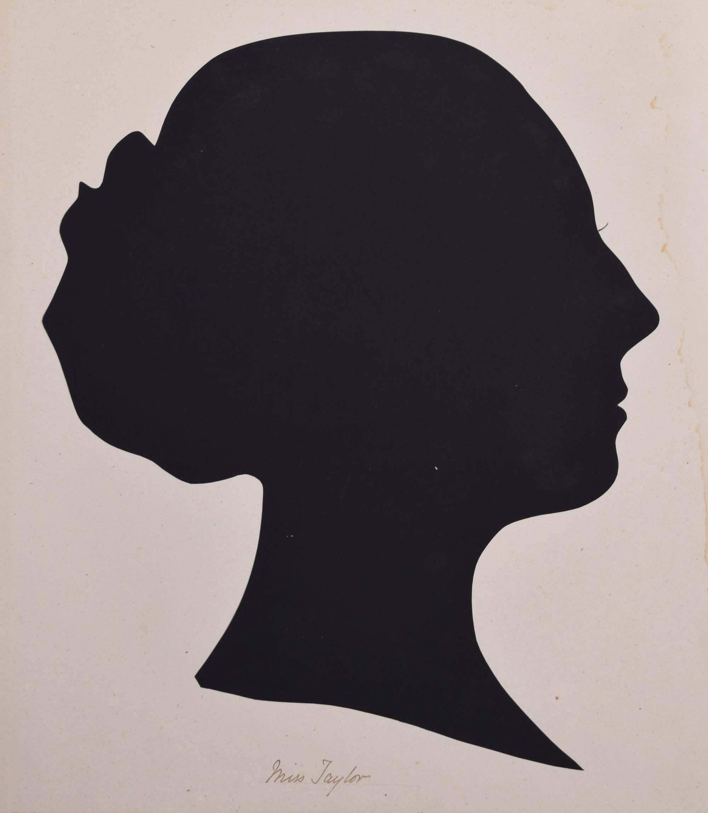 Unknown Nineteenth Century Silhouette Of A Lady: Miss Taylor Circa 1870