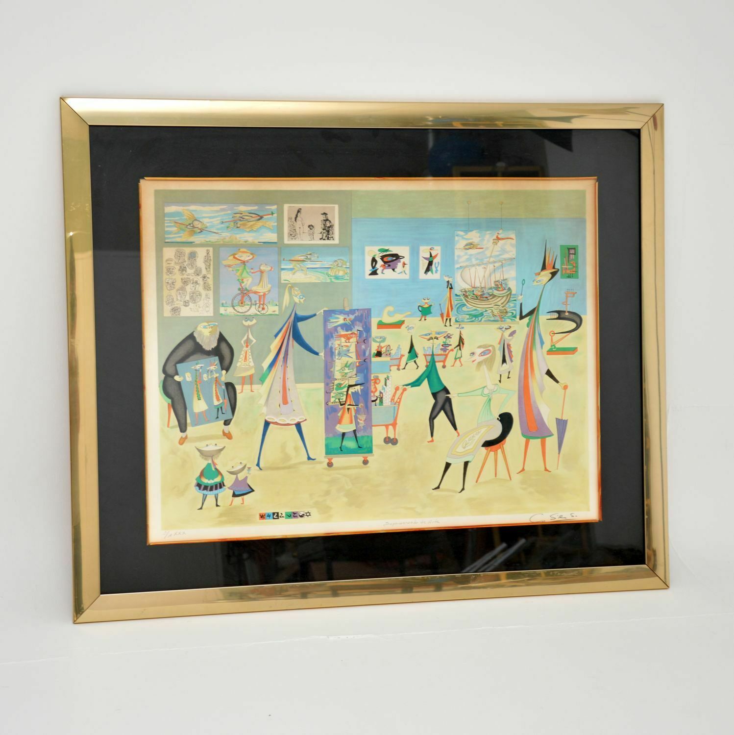‘Supermercado De Arte’ – Signed 1960’s Lithograph By Guillermo Silva photo furniture