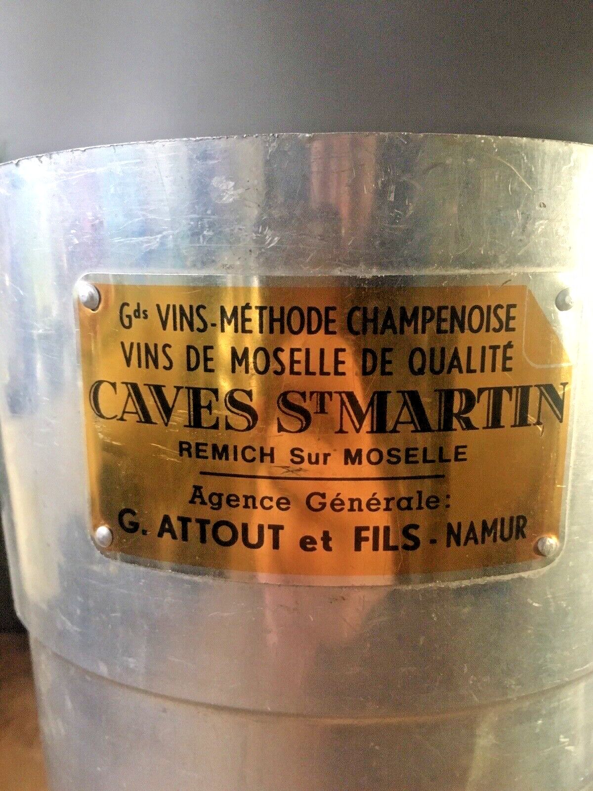 Large Vintage Art Deco Style Caves St Martin Champagne Aluminium Ice Bucket Bar photo Home Decor