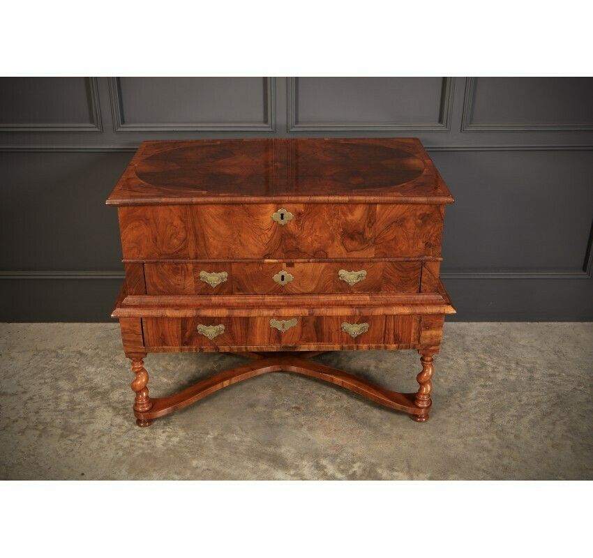 William & Mary Walnut Mule Chest On Stand photo for sale