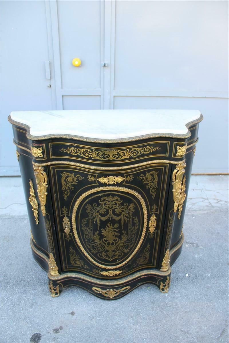 Black And Gold Cabinet Napoleon III 1860 France André Charles Boulle Marble Top photo 5022.0