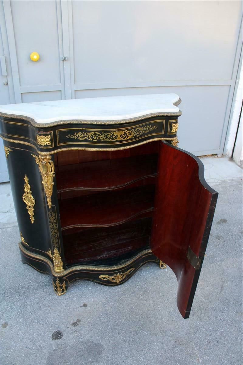 Black And Gold Cabinet Napoleon III 1860 France André Charles Boulle Marble Top photo vinterior