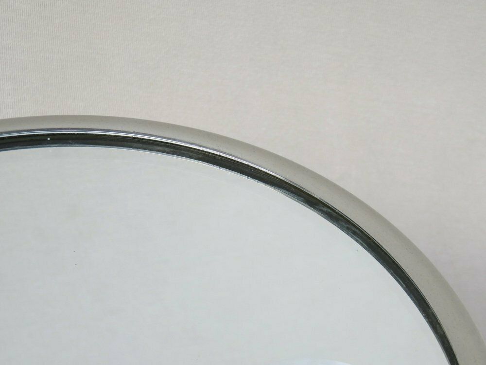 Home Decor Wall Mirror In Nickel Plated From Le Mirophar Brot Déposé With Normal View, Art Deco, France photo