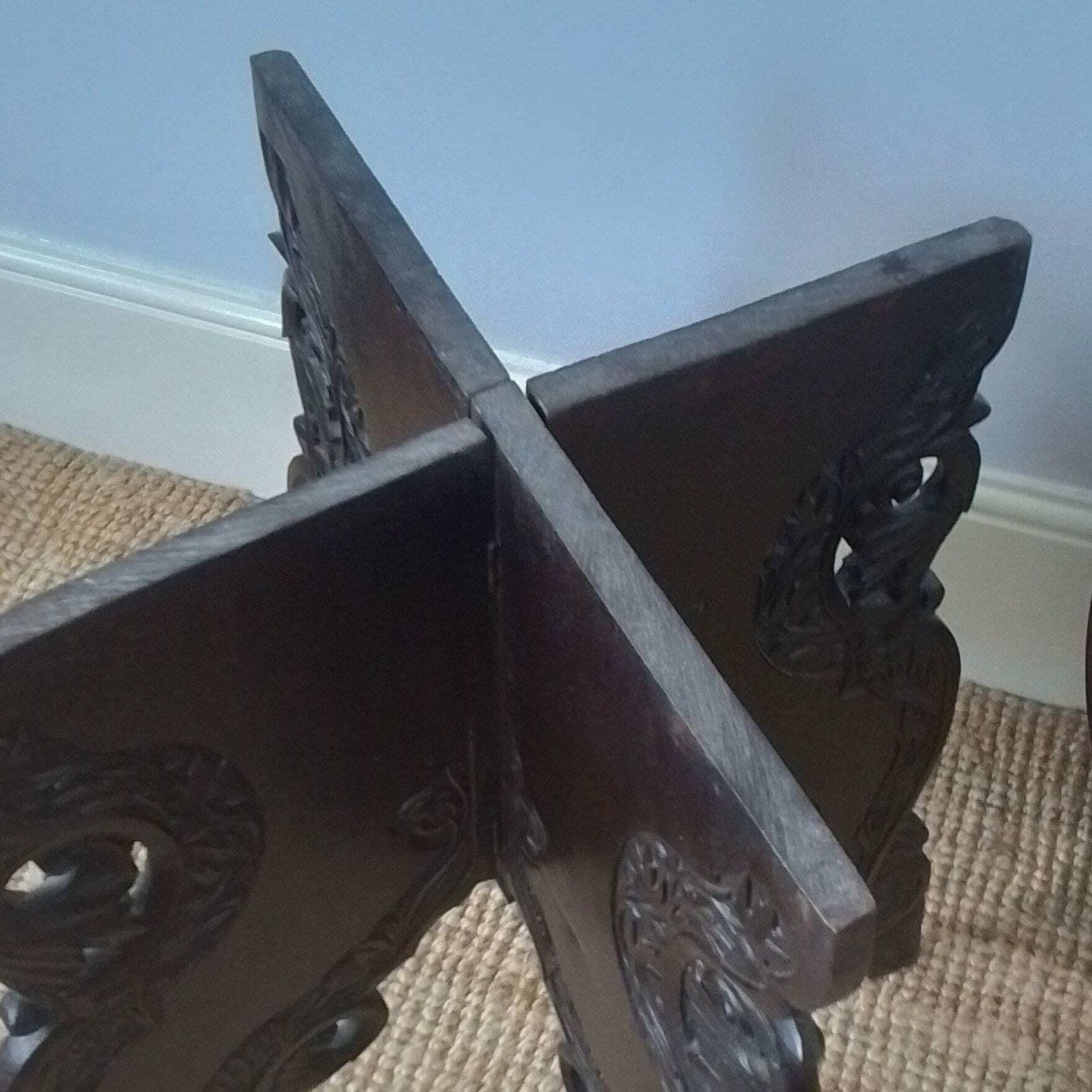 Edwardian Dark Oak Handcarved Wood With Thistle And Flower Carvings,Dark Oak Circular Table Ref D photo 325.0