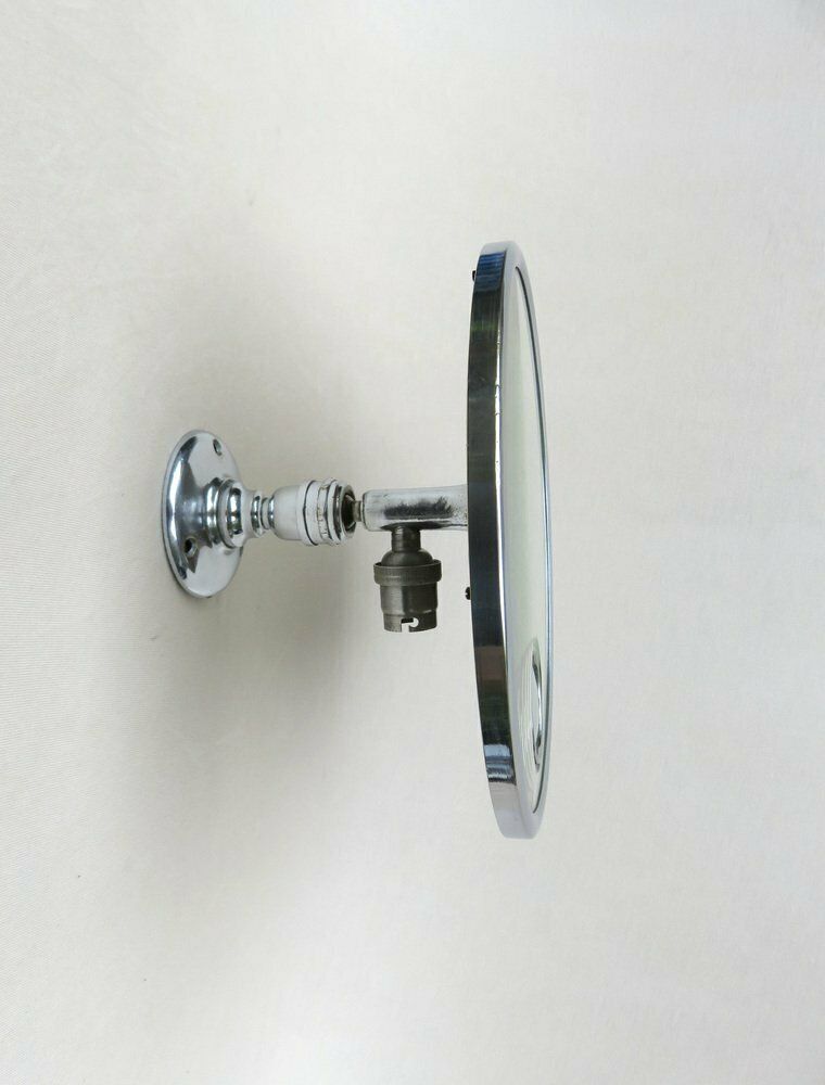 Chrome Plated Illuminated Wall Mirror, Magnifying, From Le Mirophar Brot Déposé, France, 1950s photo Home Decor