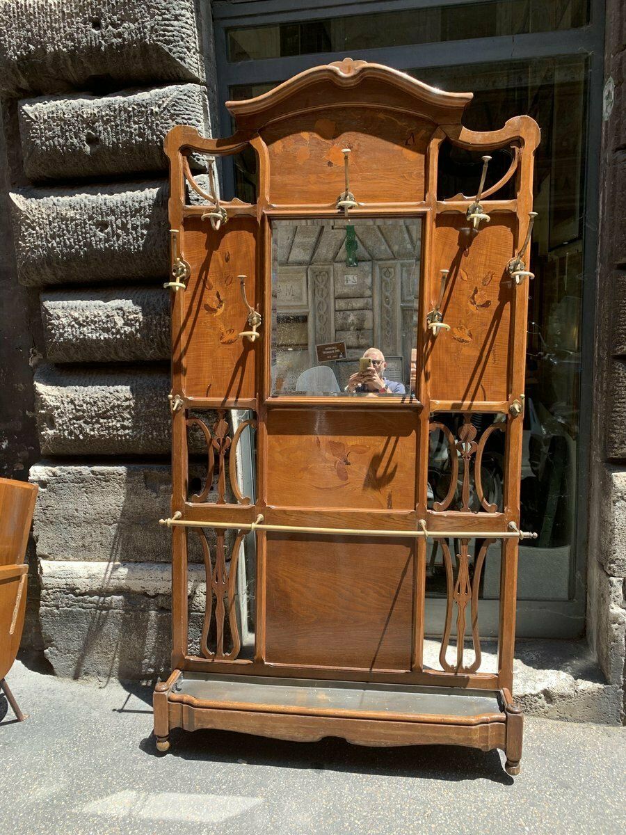 French Bronze, Acacia, And Walnut Coat Rack By émile Galle