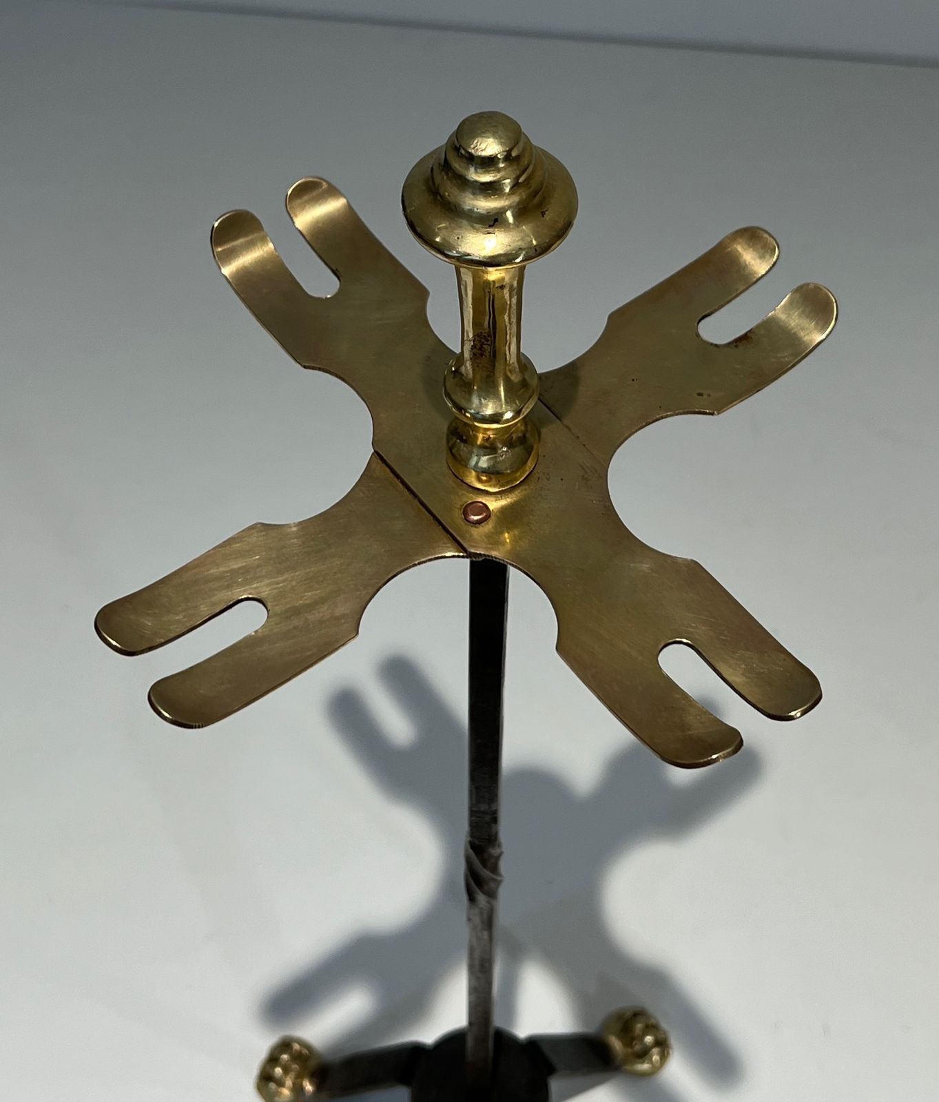 photo buy Brass And Brushed Steel Fire Kit With Claw Feet Attributed To Maison Jansen