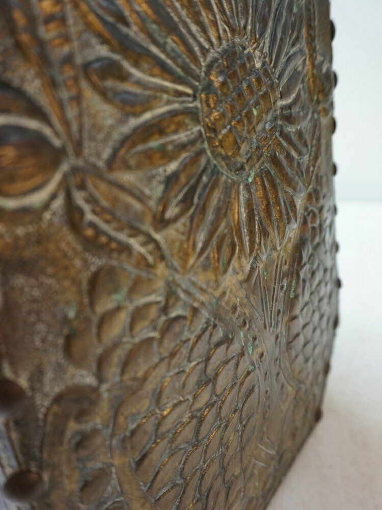 Home Decor Art Nouveau Planter Or Jardinier In Hardinated Brass And Copper, 1900s photo
