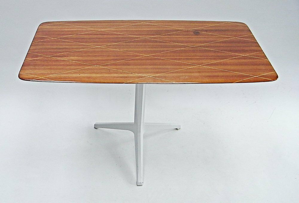 Desk Made Of Mahogany Veneer With Maple Inlays & Aluminum Tripod Frame photo buy