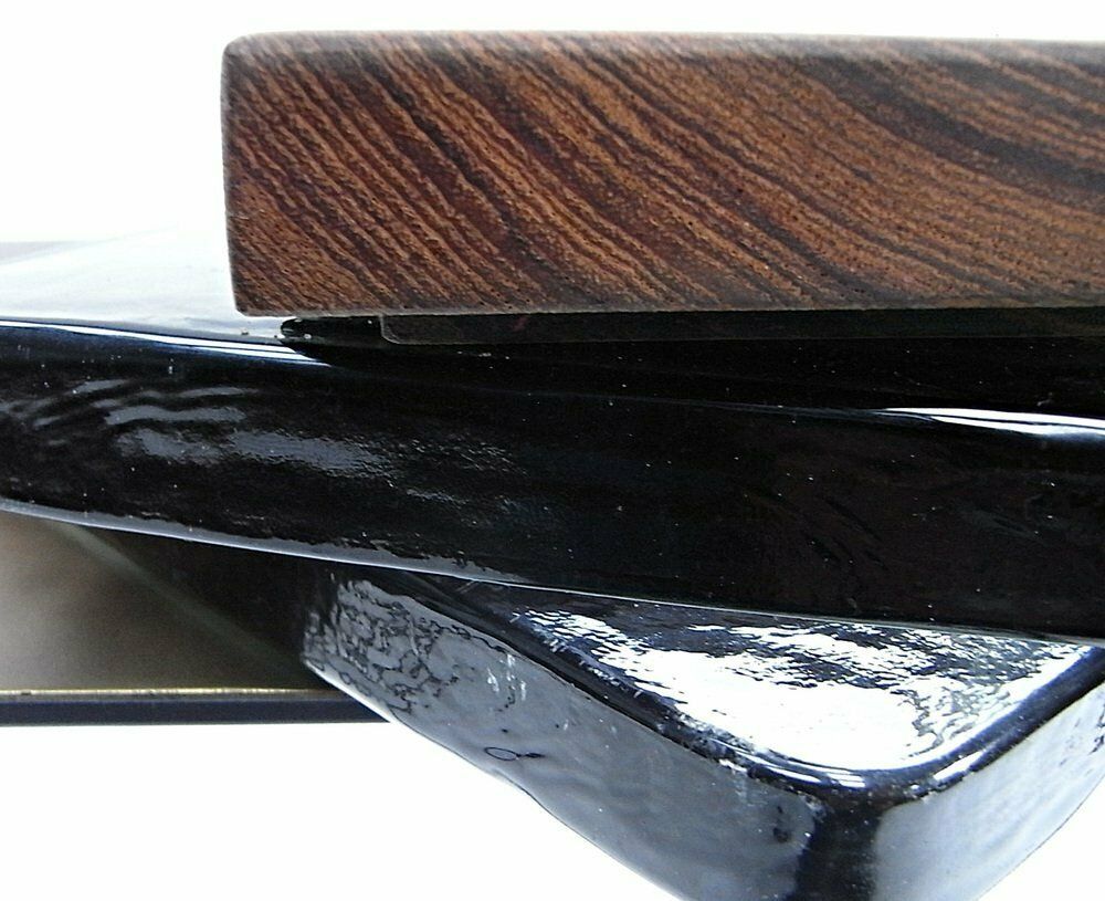 Powder Coated Glass & Teak Inlay Coffee Table By Lambert For Gunter Lambert, 2010s photo vintage