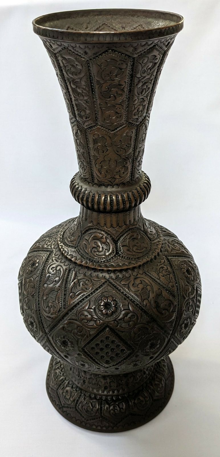 Vintage Islamic Indian Copper Repousse Vase photo furniture