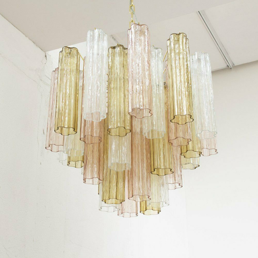 Tronchi Chandelier In Multicolored Murano Glass, Italy, 1990s photo vinterior