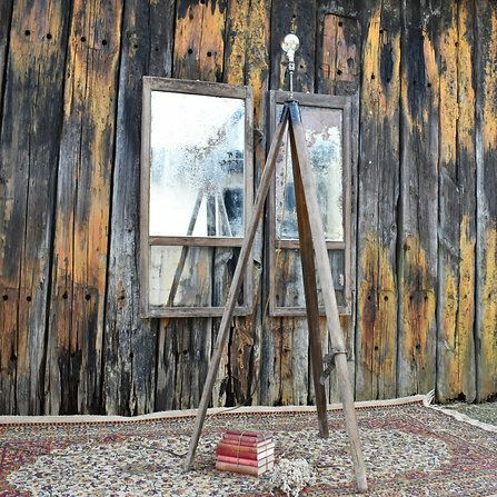 Antique 19th Century Mahogany Surveyor's Tripod Stand Light Standard Floor Lamp photo 375.0