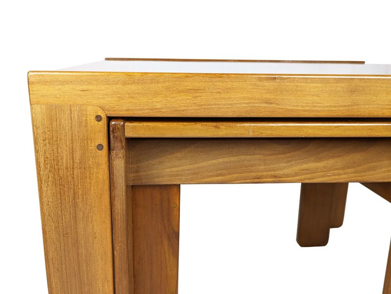 photo furniture Set Of 3 Walnut Nesting Low Tables Mod. 777 By Afra & Tobia Scarpa For Cassina, 1967