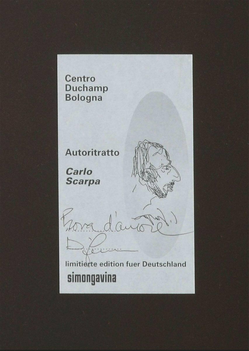 Oval Mirror With A Self Portrait Of Carlo Scarpa By Centro Duchamp Bologna For Simon Gavina, Italy photo for sale
