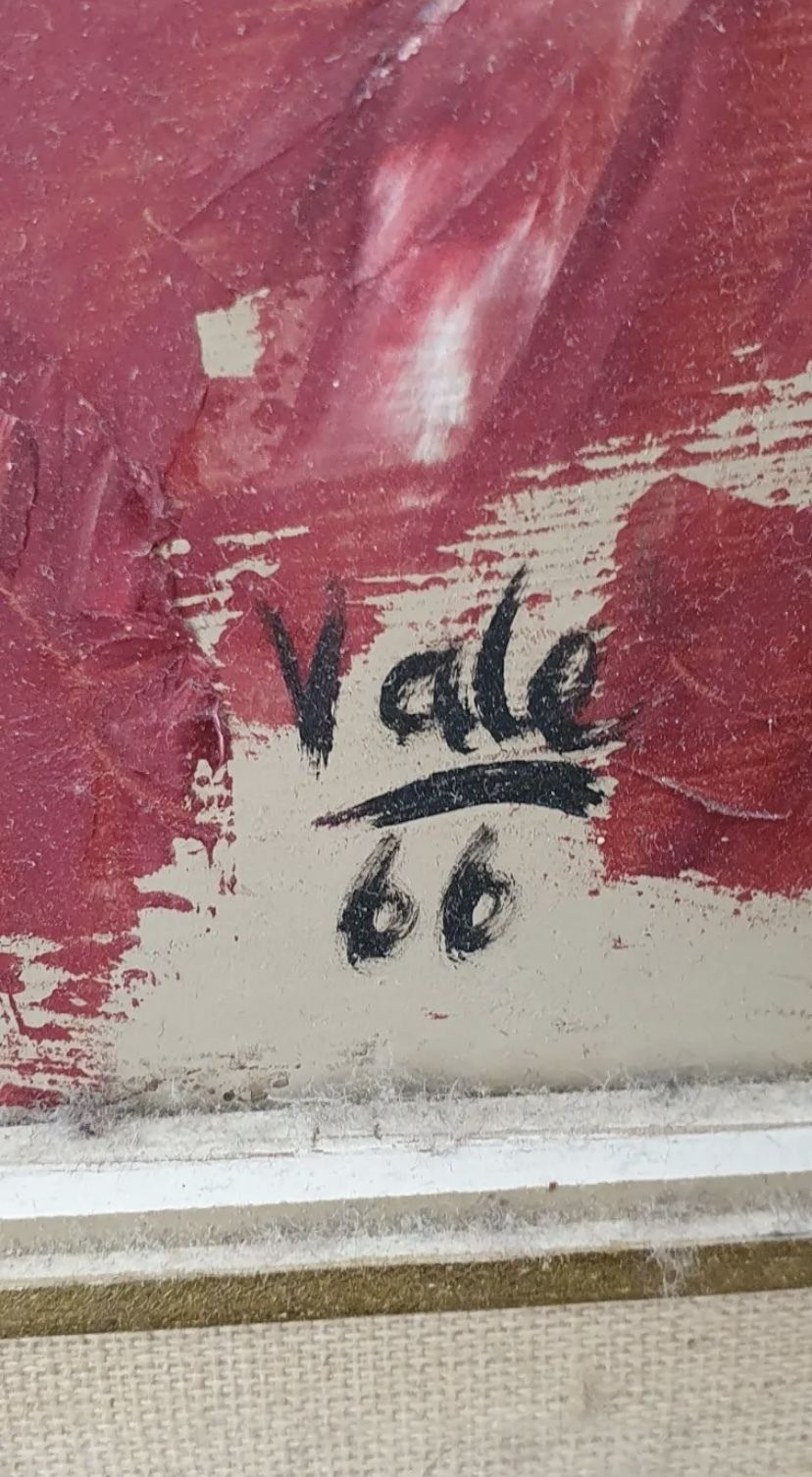 Portrait Oil On Canvas In Frame Signed By Artist Vale. photo 520.0