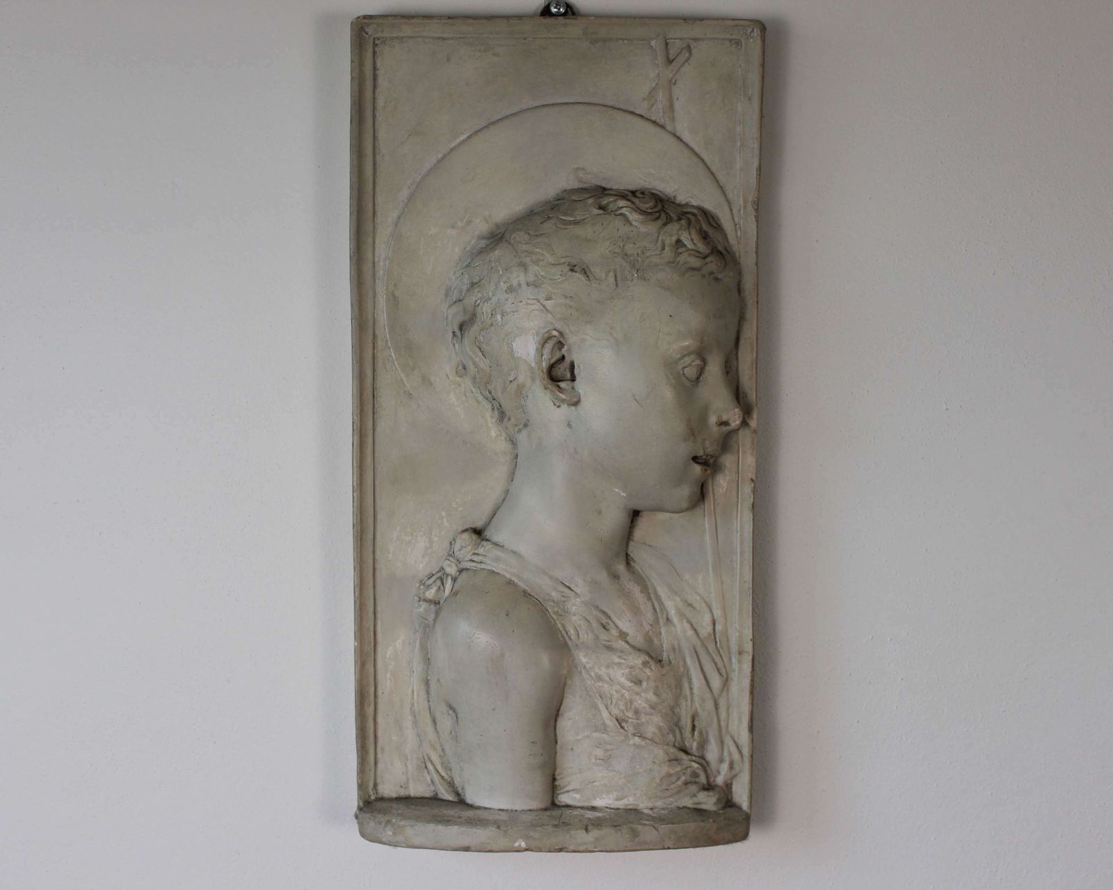 A Young Saint Plaque, 1800s, Antique