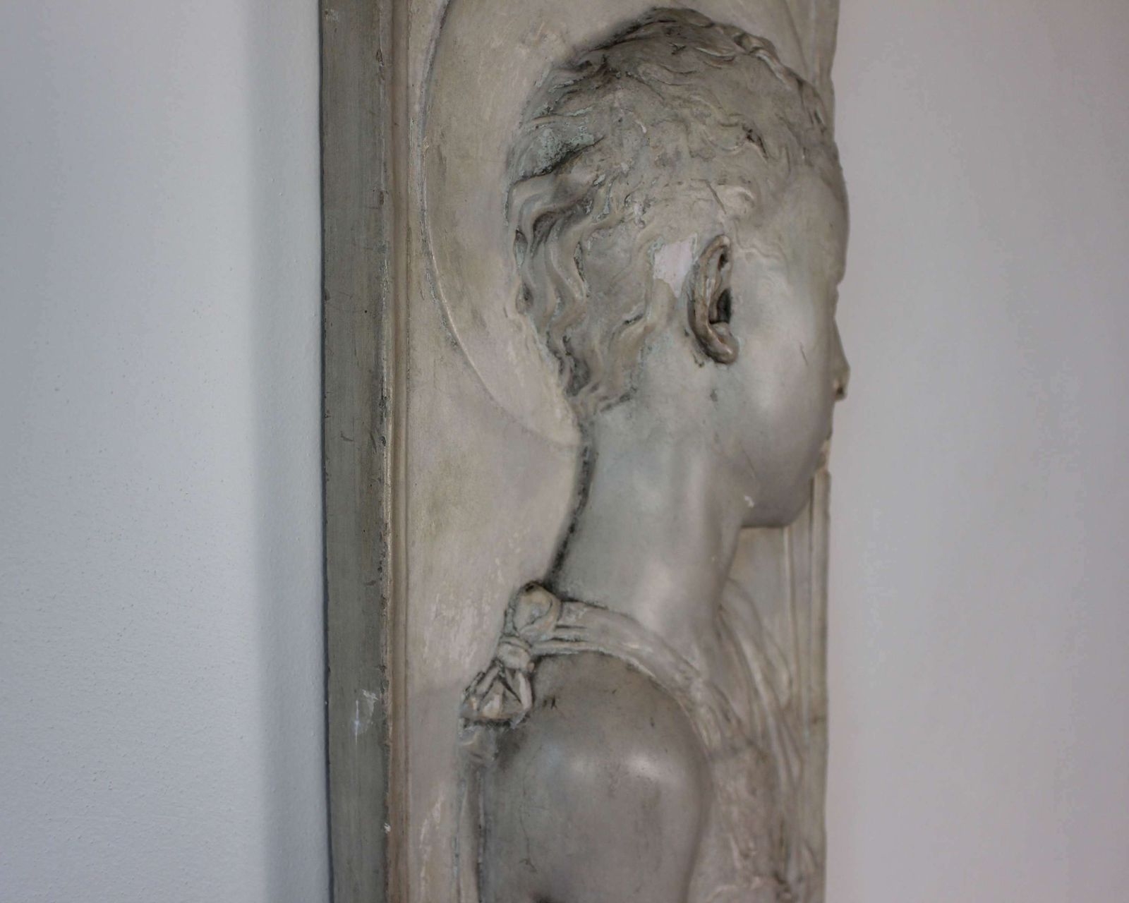 A Young Saint Plaque, 1800s, Antique photo vinterior