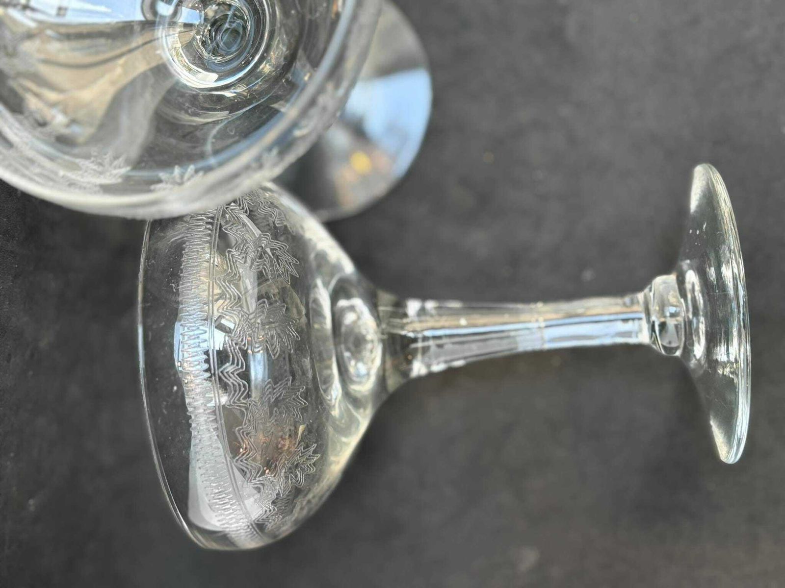 Champagne Coupes 2 Antique Crystal Cut Coupes 1920s French Set 2 Stem Bar Cart Decor Wedding Bartender Cocktail Glasses Gift Toast Wedding photo buy
