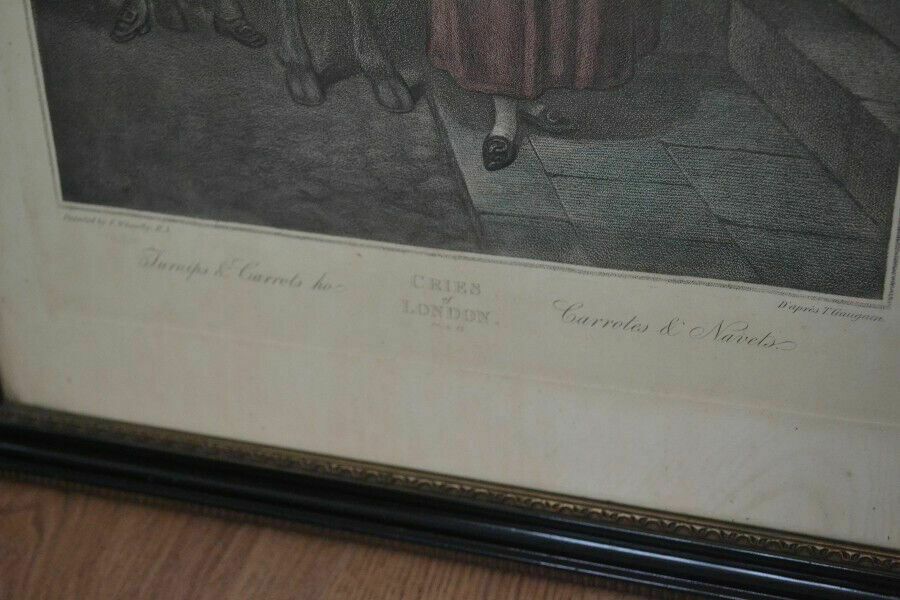 Pair Antique Cries Of London Etchings photo vintage