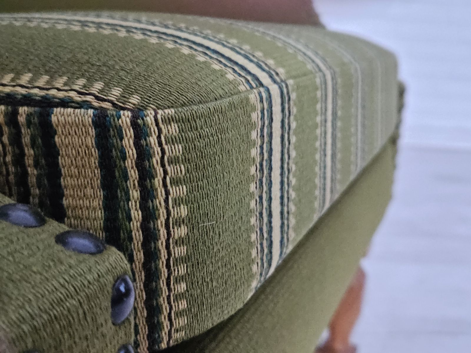 photo furniture 1970s, Danish Lounge Chair, Wool, Oak, Original Very Good Condition.