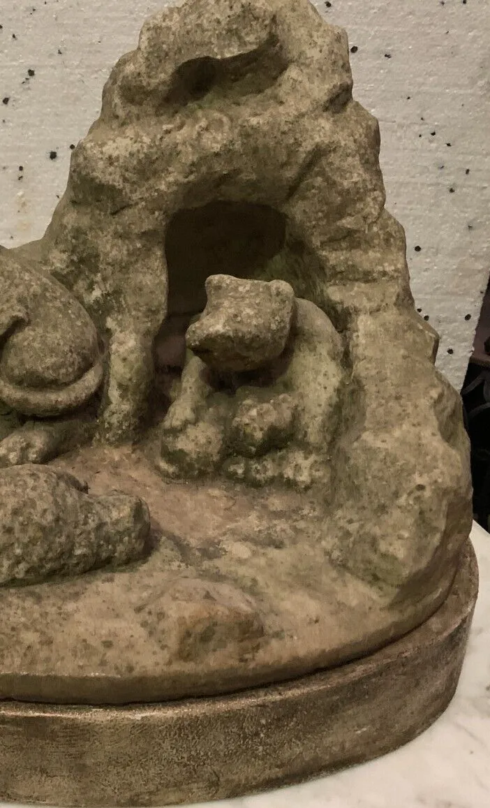 Sculpted Marble Group (Lion Fight) 20th Century photo vinterior