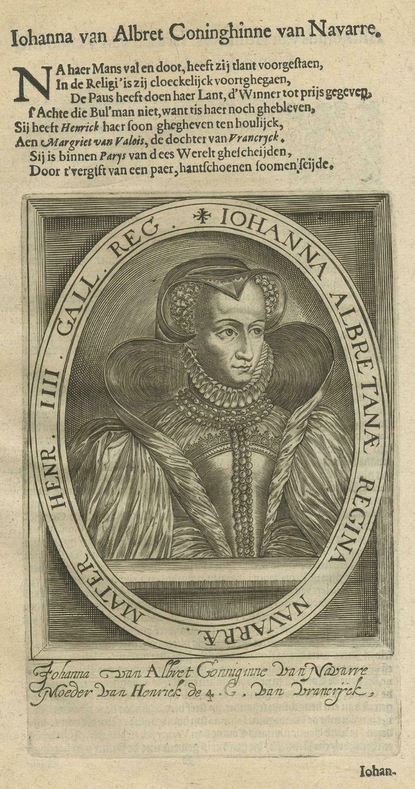Antique Portrait Of Joan Of Navarre, Queen Of England, 1615