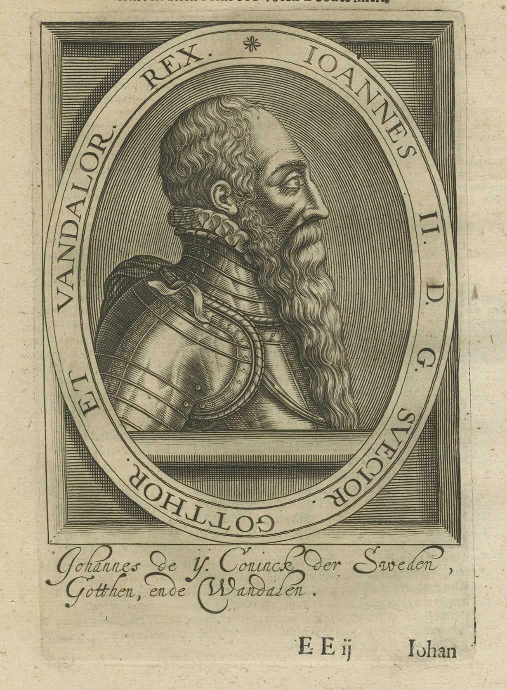Antique Portrait Of Johan II, King Of Sweden By Janszoon, 1615 photo 250.0