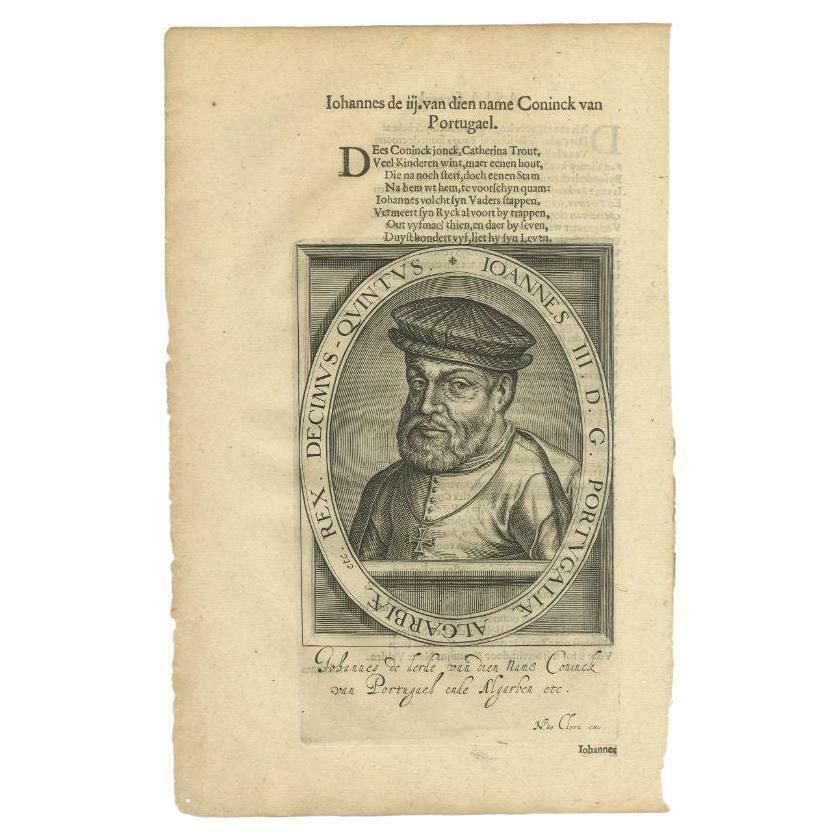 Antique Portrait Of John III Of Portugal By Janszoon, 1615 photo furniture