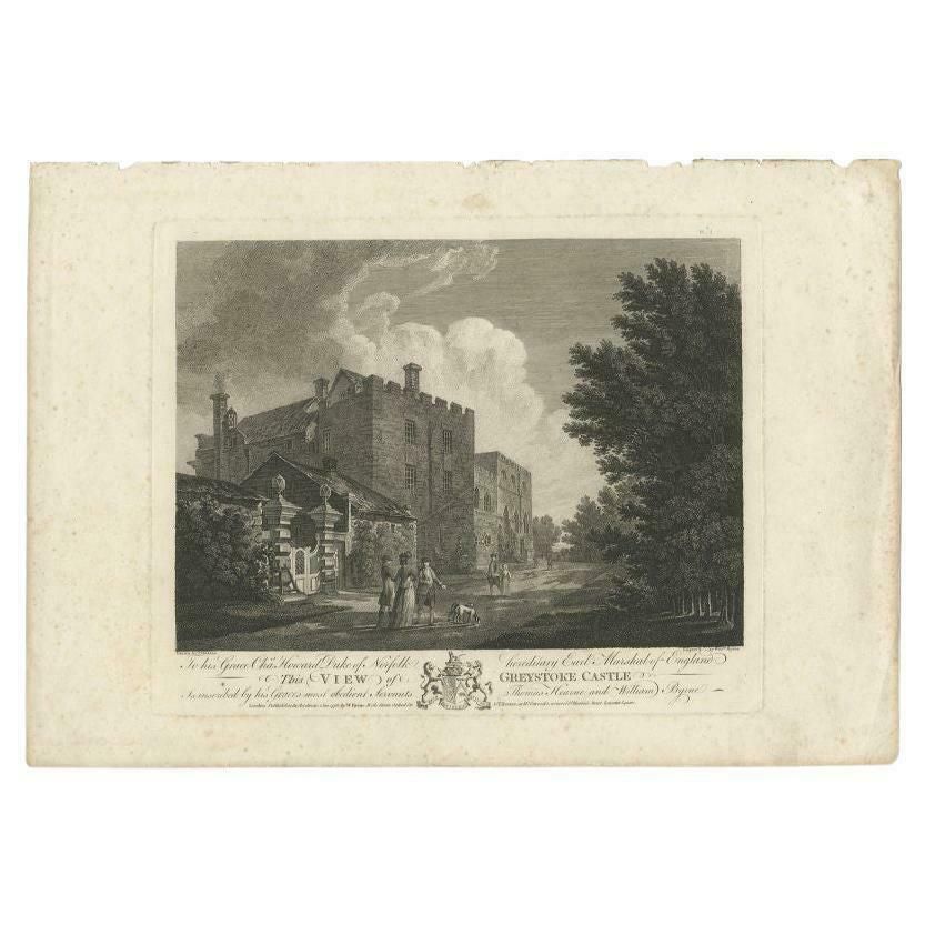 Old Print Of Greystoke Castle, Near Penrith In The County Of Cumbria, England photo furniture