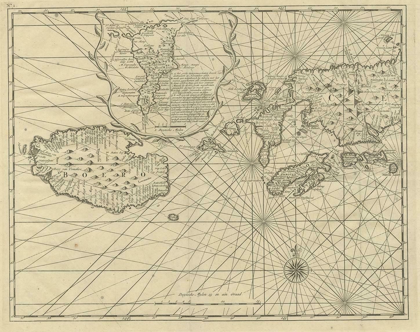 Antique Map Of Ambon And Boero By Valentijn, 1726 photo furniture